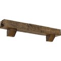 Ekena Millwork Kit w/ Ashford Corbels, NaturaL Golden Oak, 4"H x 6"D x 36"W Rough Cedar Faux Wood Fireplace ManteL MANURC04X06X36ASNG